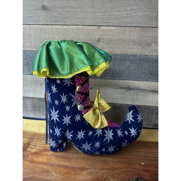 Halloween Plush Witch Boot Door Stop Decor - Picture 2 of 5